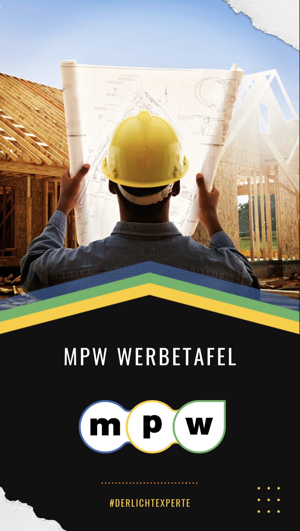 Il cartello pubblicitario MPW per i cantieri