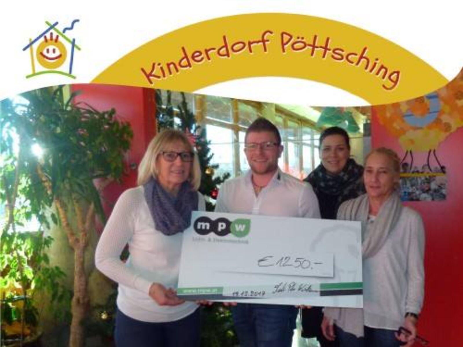 Nel dicembre successivo sono stati donati 1.250 € al villaggio per l’infanzia Kinderdorf Pöttsching