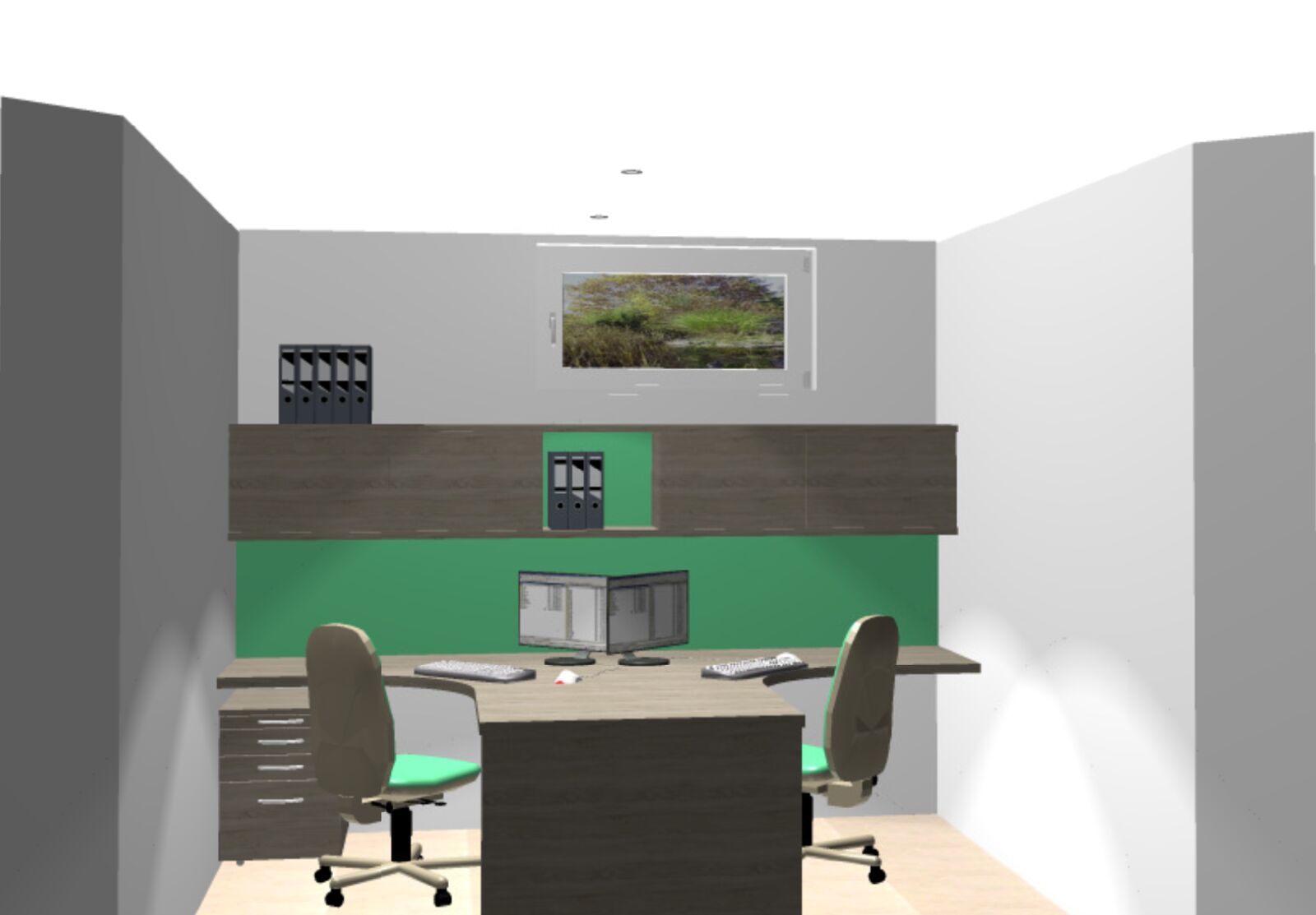 Rendering di un ufficio di co-working al Gewerbehof Höfer